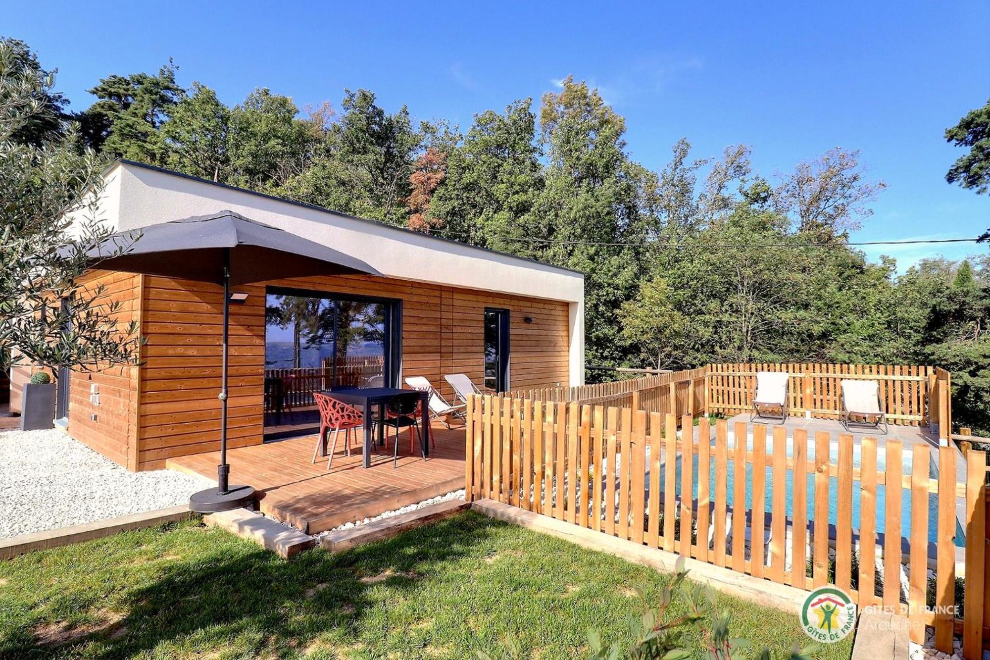 La Booa - Ecolodge En Ardeche - Piscine Privee - Ecolodgite Ozon  외부 사진